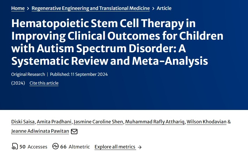 造血干細(xì)胞治療對改善自閉癥譜系障礙兒童臨床療效的影響：系統(tǒng)評價與薈萃分析
