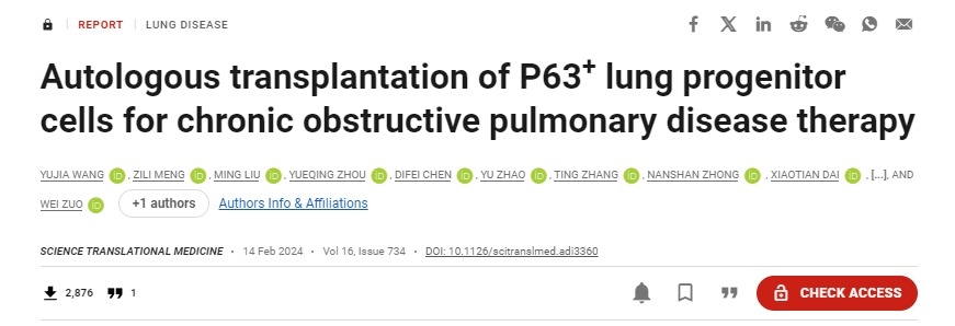 自體P63?+肺祖細(xì)胞移植治療慢性阻塞性肺病