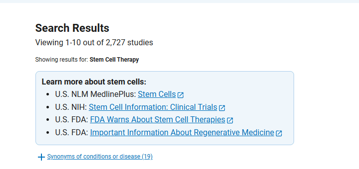 clinicaltrials.gov網(wǎng)站上注冊的有關(guān)干細(xì)胞治療的臨床研究項(xiàng)目有2727項(xiàng)