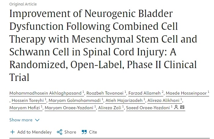 間充質干細胞和雪旺細胞聯(lián)合治療脊髓損傷后神經源性膀胱功能障礙的改善：一項隨機、開放標簽、 II 期臨床試驗