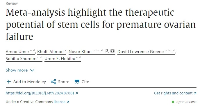 薈萃分析強(qiáng)調(diào)了干細(xì)胞治療卵巢早衰的潛力