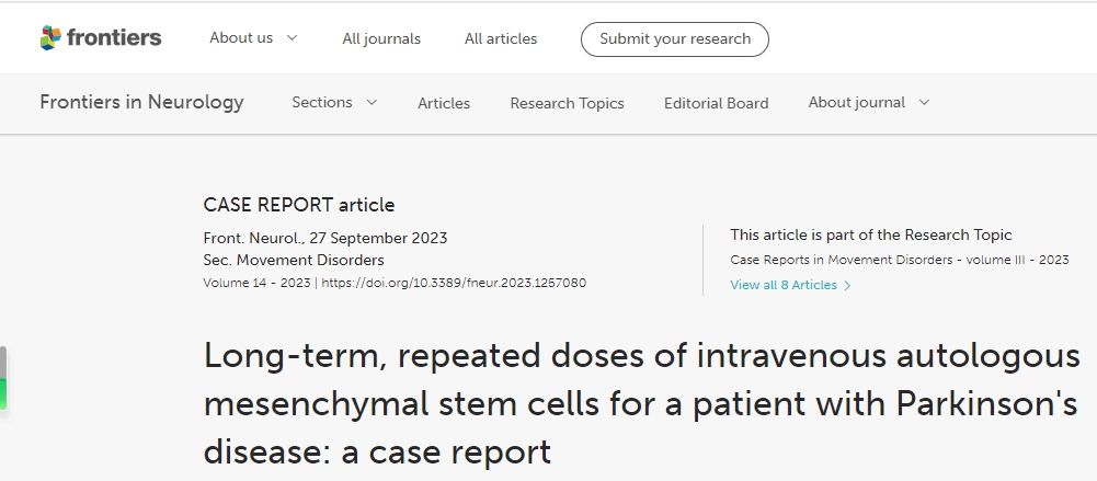帕金森病患者長期、重復(fù)靜脈注射間充質(zhì)干細(xì)胞的病例報告