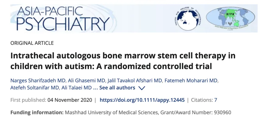 2020年干細(xì)胞治療自閉癥臨床案例
