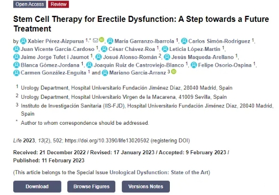 2023年干細(xì)胞治療勃起功能障礙臨床案例