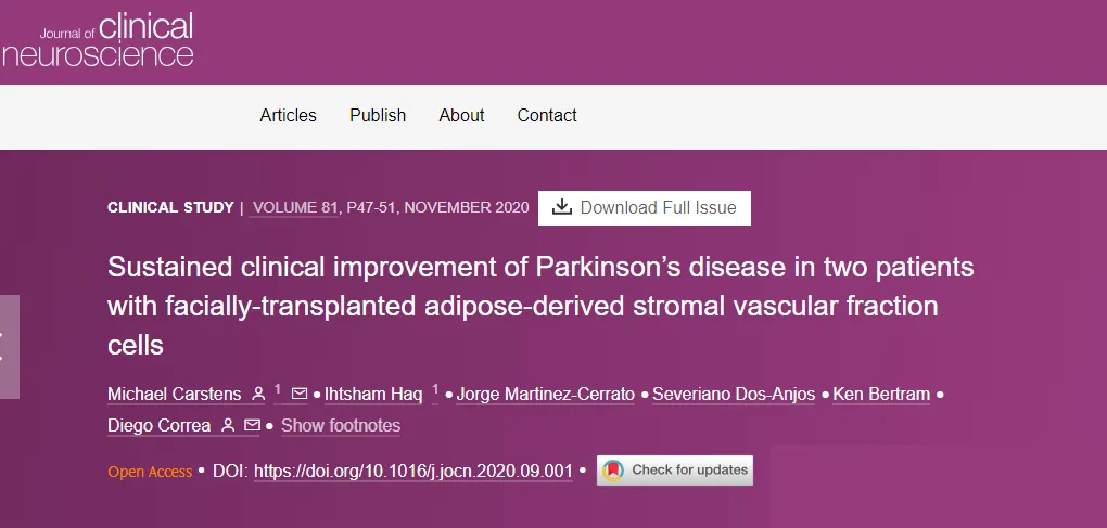 2022年干細(xì)胞治療帕金森的臨床案例