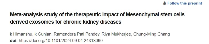 間充質(zhì)干細(xì)胞來源的外泌體對慢性腎臟病治療效果的薈萃分析研究